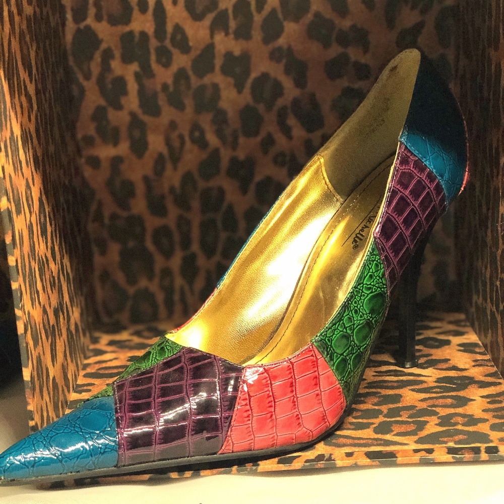 Multi- Colored, Textured & Printed Pumps